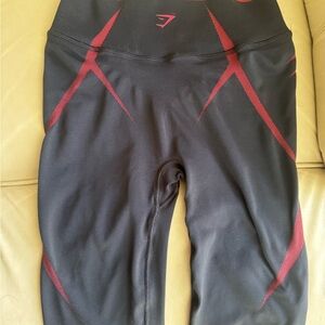 Gymshark Black and Maroon Leggings
